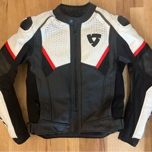 REV'IT Matador / Automate Leather Jacket sz 48 CE Level 2 Back + Chest Protector